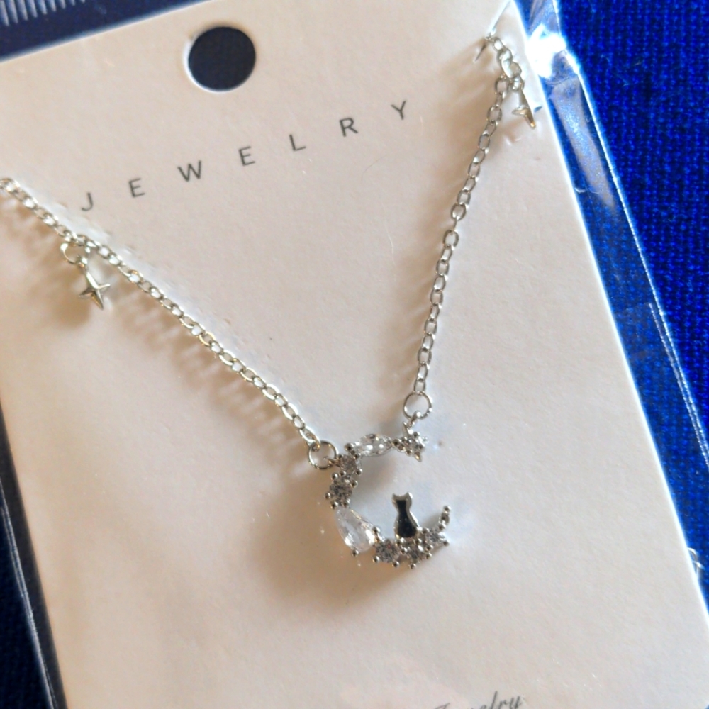 Cat on the moon necklace
